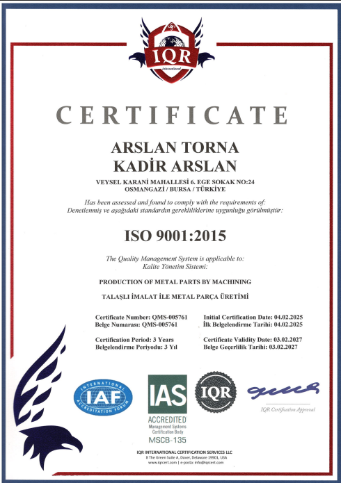ISO 9001 Sertifikası Önizleme